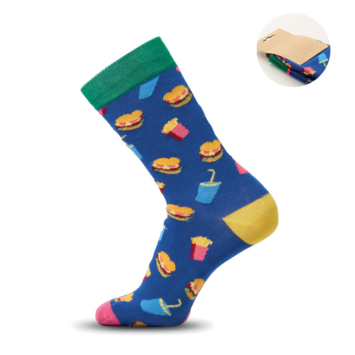 Chaussettes à motifs à personnaliser 43-46 Funny L Bleu royal